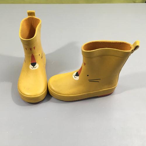 Bottes de pluie jaunes félins à rafraichir, moins cher chez Petit Kiwi