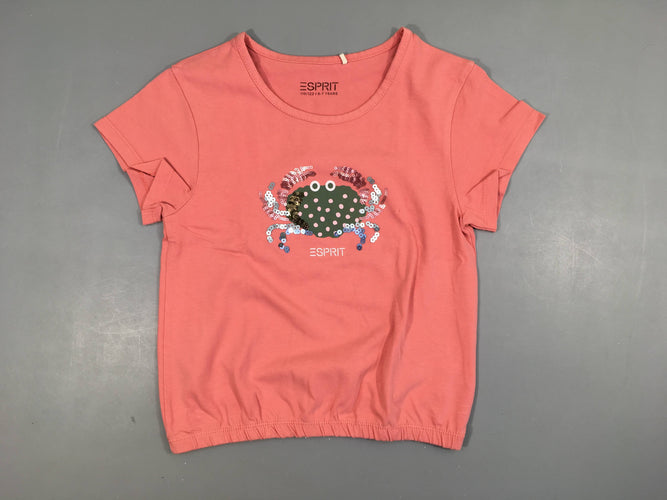 T-shirt m.c rose flammé crabes sequins, moins cher chez Petit Kiwi