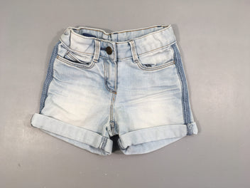 Short en jean à revers effet délavé