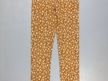 Legging ocre fleuri blanc