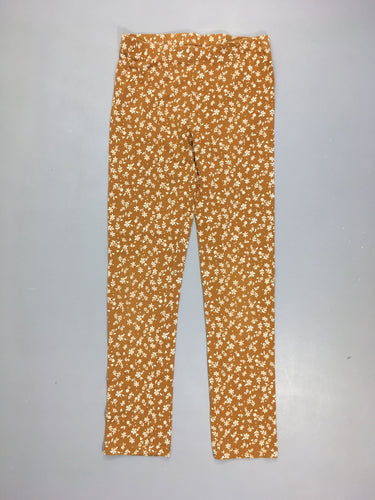 Legging ocre fleuri blanc, moins cher chez Petit Kiwi