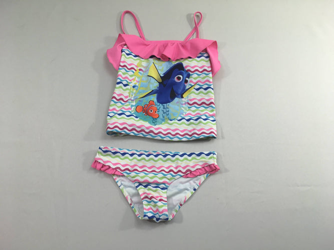 Tankini rose blanc Nemo, moins cher chez Petit Kiwi