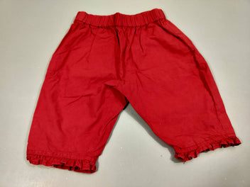 Pantalon rouge taille et chevilles élastiques 100% coton