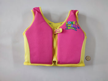 Gilet de natation rose/jaune 15-18 kgs