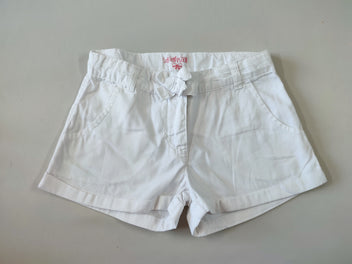 Short coton blanc noeud à la taille