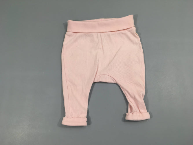 Pantalon molleton côtes rose, moins cher chez Petit Kiwi