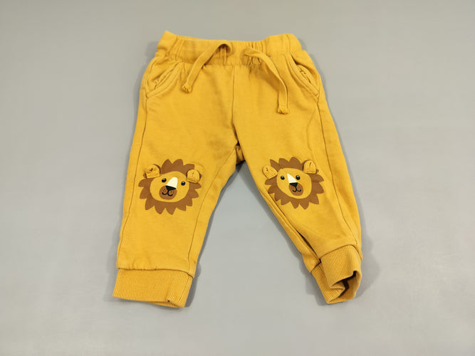 Pantalon jogging jaune , tête de lion, moins cher chez Petit Kiwi