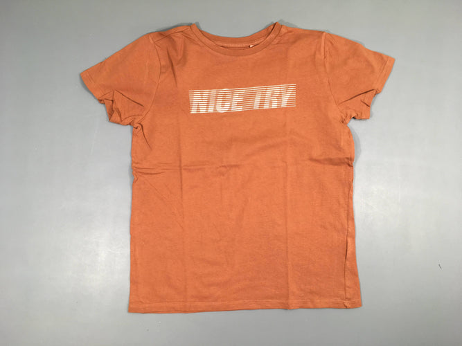 T-shirt m.c terra cotta nice trayé, moins cher chez Petit Kiwi