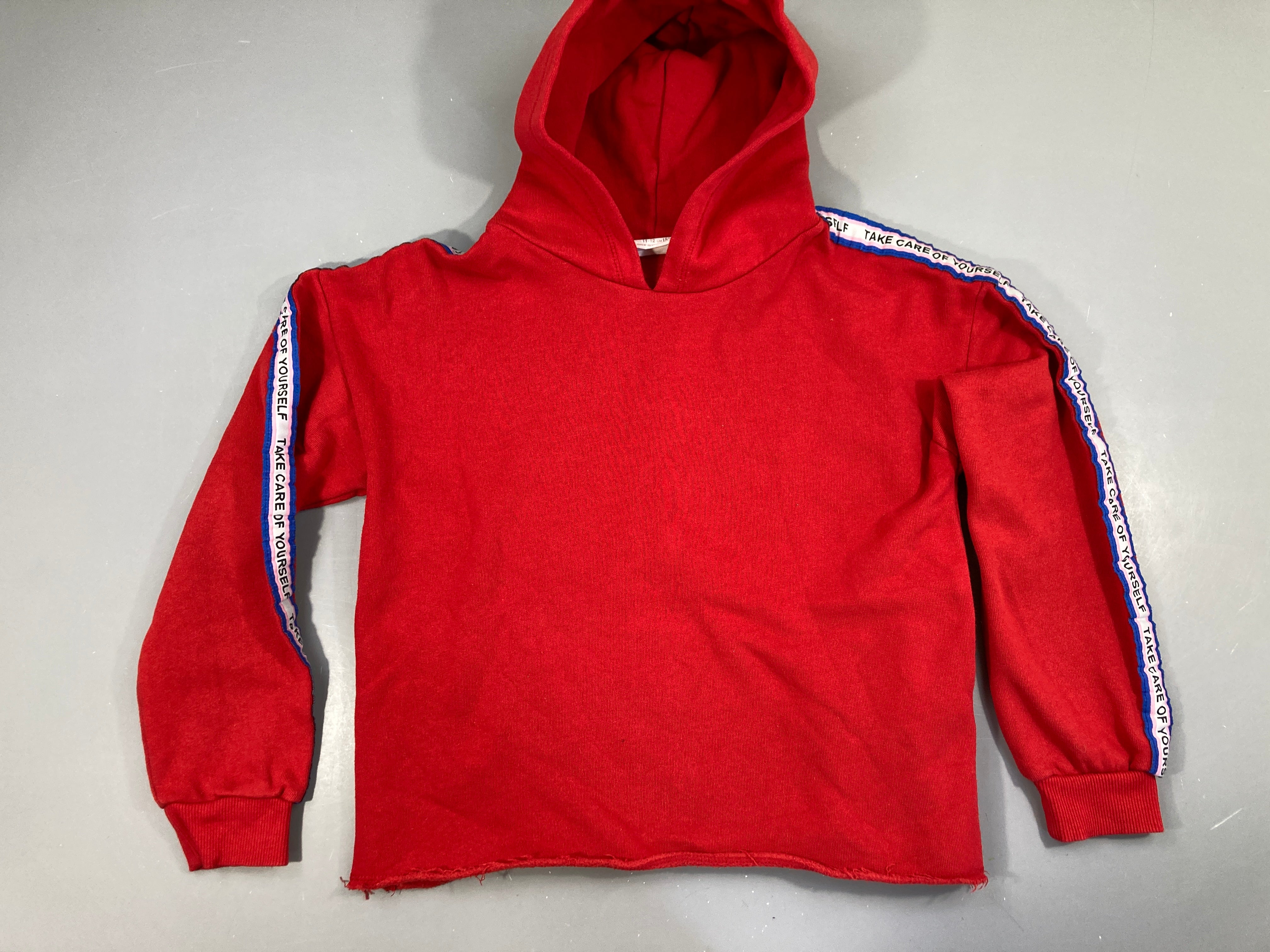 Sweat à capuche rouge effet bas