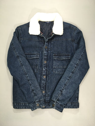 Veste en jean molletonnée col teddy, moins cher chez Petit Kiwi