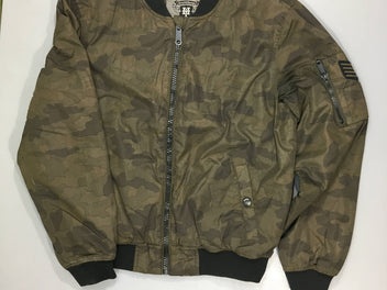 Veste zippée bomber kaki motif camouflage