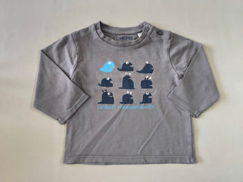 T-shirt m.l gris petits monstres 