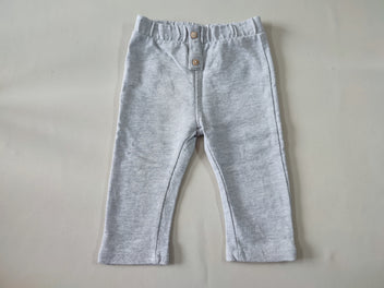 Pantalon molleton gris clair 2 boutons bois