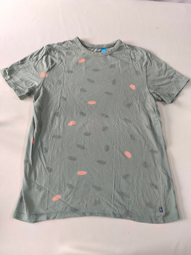 T-shirt m.c kaki feuilles roses, moins cher chez Petit Kiwi