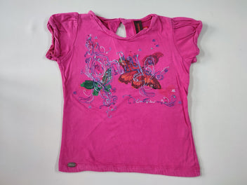 T-shirt m.c rose papillons 