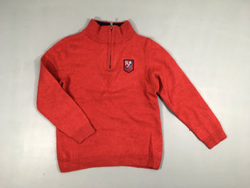 Pull rouge col zippé