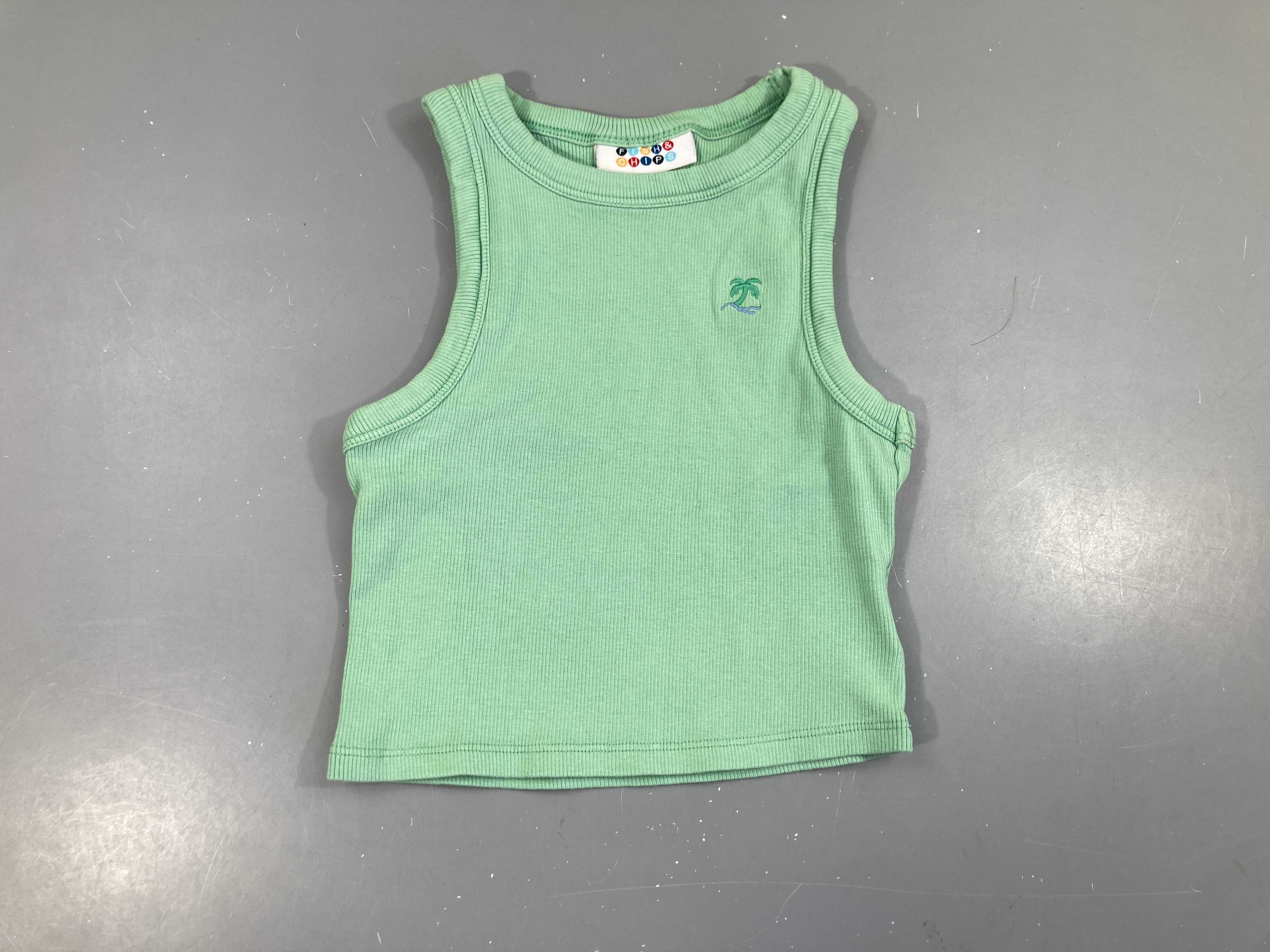 Débardeur côtelé vert