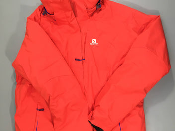 Veste de ski SALOMON orange capuche amovible, femme