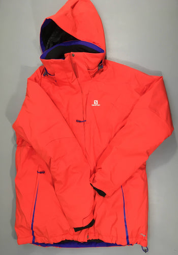 Veste de ski SALOMON orange capuche amovible, femme, moins cher chez Petit Kiwi