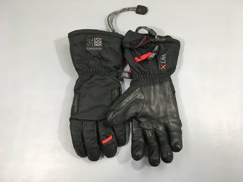 Gants Ski KARRIMOR noir , épais nylon et cuir doublé polar ado/adulte