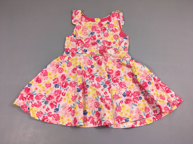 Robe s.m rose fleurs, moins cher chez Petit Kiwi