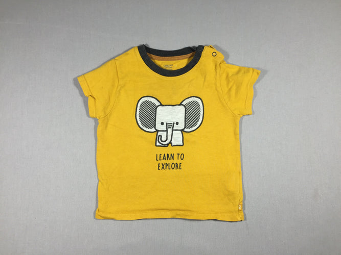 T-shirt m.c jaune éléphant, moins cher chez Petit Kiwi