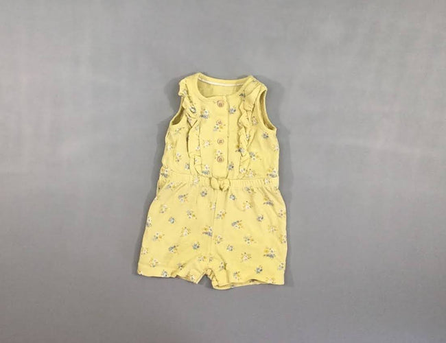 Combishort m.c jersey jaune fleurs, moins cher chez Petit Kiwi