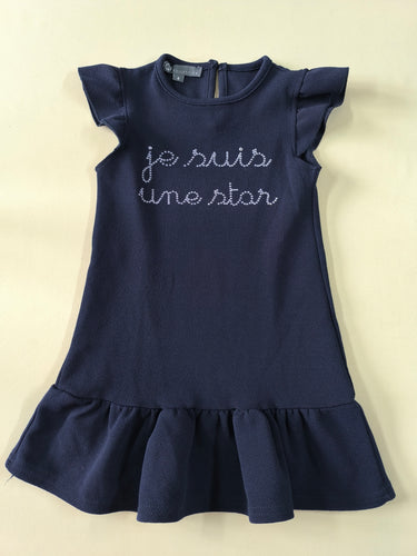 Robe m.c bleu marine "Je suis une star", moins cher chez Petit Kiwi