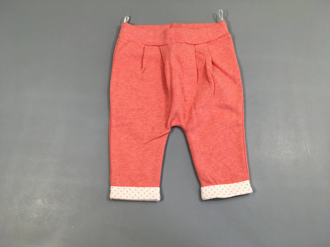 Pantalon molleton rose flammé à revers, moins cher chez Petit Kiwi