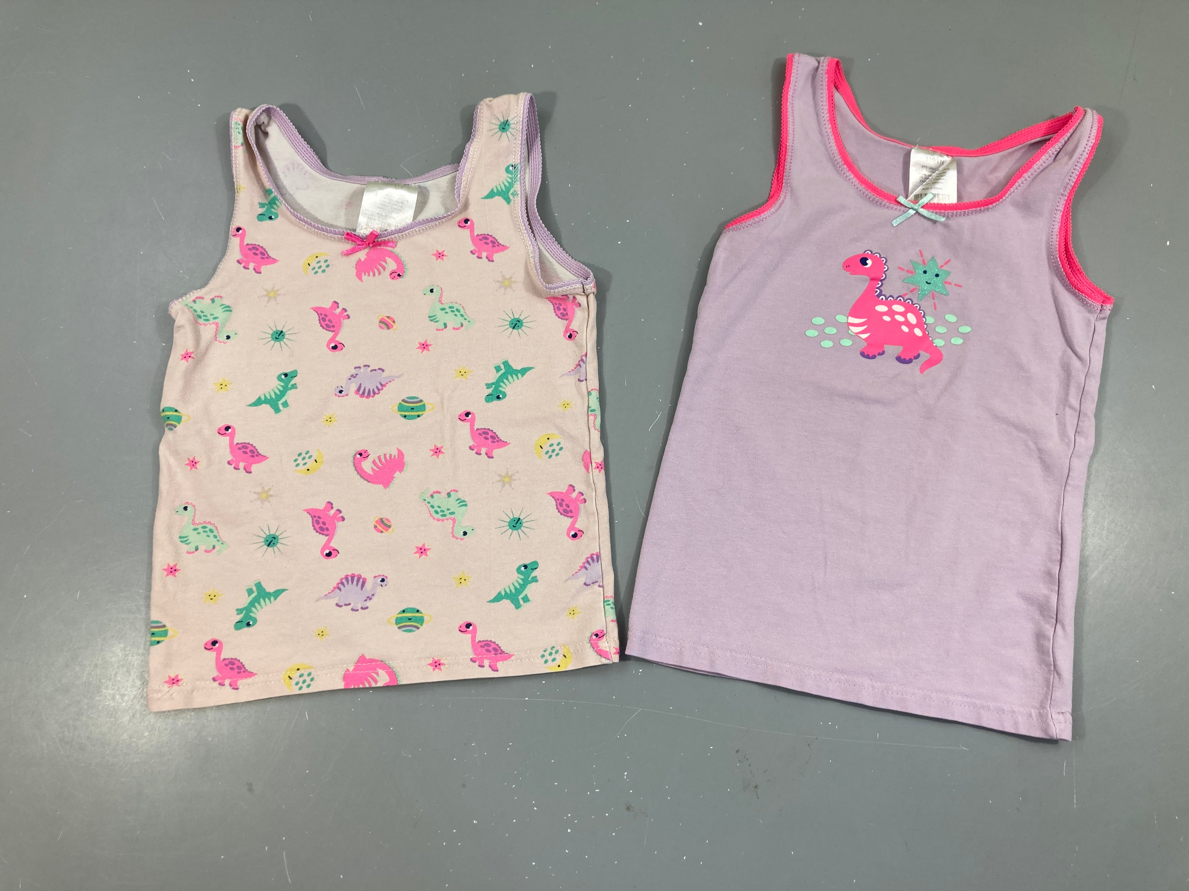 2 Chemisettes mauve/rose pâle Dino