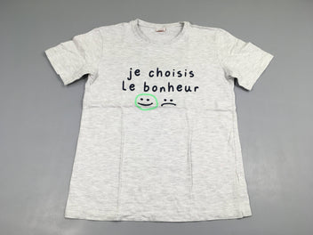 T-shirt m.c gris chiné Le bonheur