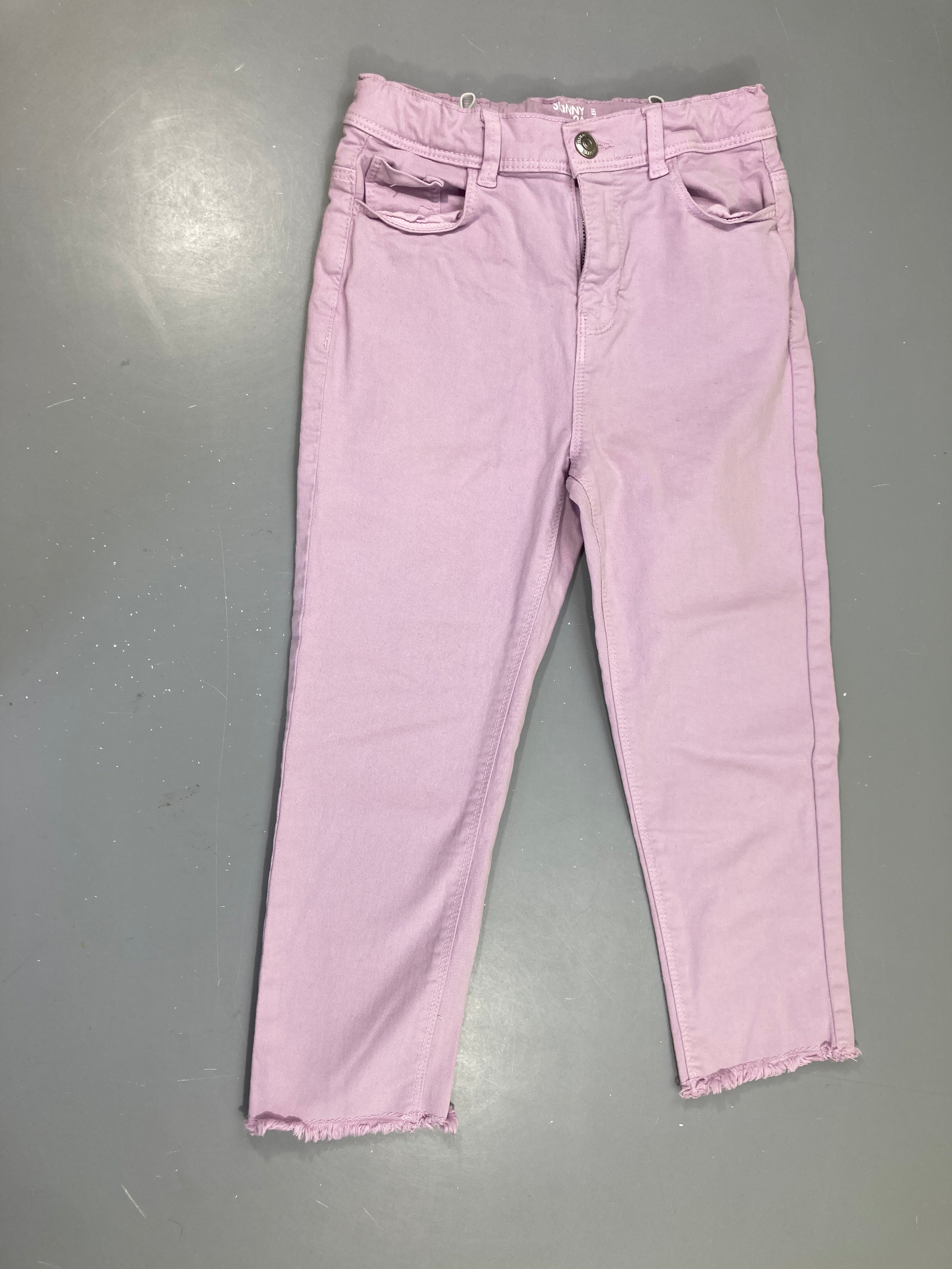 Pantalon lilas Skinny Effet effiloché bas