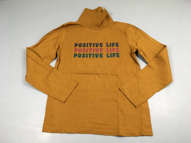 T-shirt m.l col roulé rocre Positive Life, moins cher chez Petit Kiwi