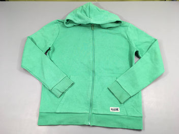 Sweat zippé à capuche vert Kids Légèrement bouloché