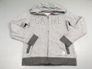 Sweat zippé à capuche gris moucheté Game Bouloché