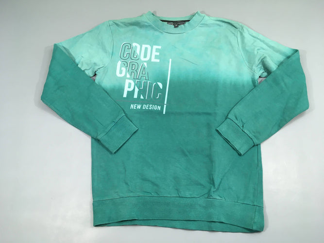 Sweat turquoise Code, moins cher chez Petit Kiwi