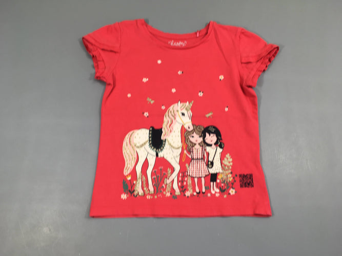 T-shirt m.c rose licorne, moins cher chez Petit Kiwi