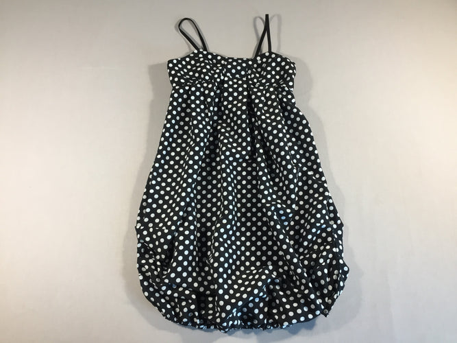 Robe ballon noir à pois blancs - fines bretelles -, moins cher chez Petit Kiwi