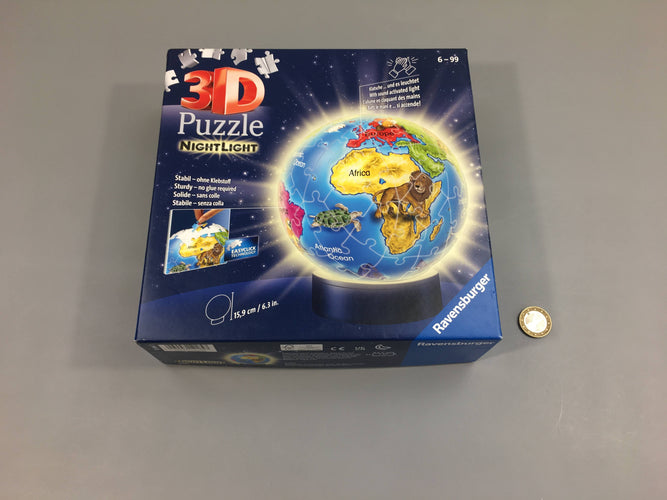 Puzzle 3D Terre Nightlight sans colle-72 pcs-Nécessite 3 piles AA non fournies +6a, moins cher chez Petit Kiwi