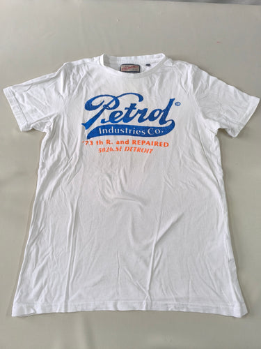 T-shirt m.c blanc "Petrol" en bleu, moins cher chez Petit Kiwi