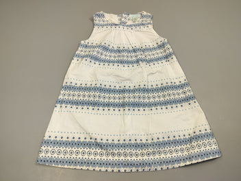 Robe s.m blanche à motifs bleus  100% coton