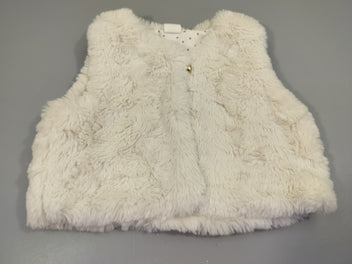 Gilet berger écru , bouton doré. 100% coton