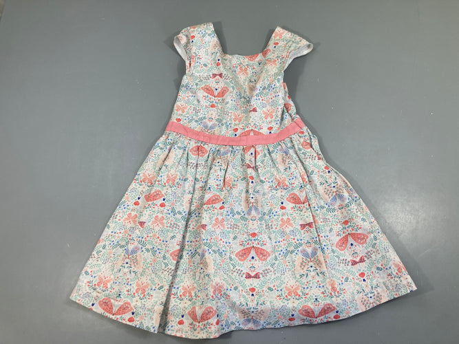 Robe m.c texturée fleurie papillons, moins cher chez Petit Kiwi