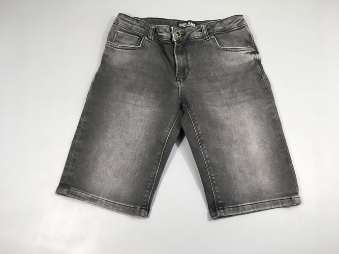 Bermuda en jean gris foncé effet délavé Cars jeans, moins cher chez Petit Kiwi