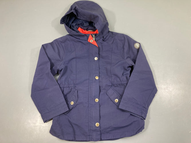 Veste bleue 2 en 1 avec Body Warmer orangé à zipper, moins cher chez Petit Kiwi