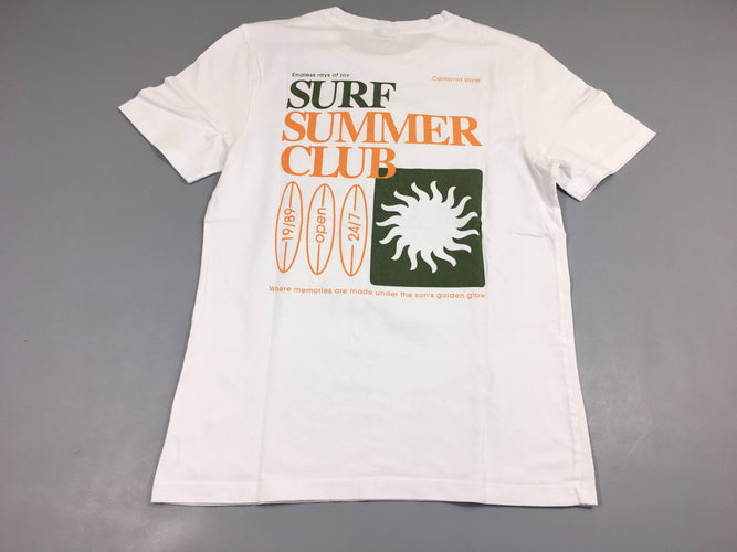 T-shirt m.c blanc Surf Summer, moins cher chez Petit Kiwi