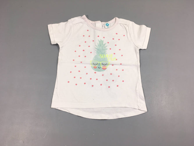 T-shirt m.c blanc ananas, moins cher chez Petit Kiwi