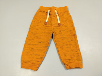 Pantalon orange flammé   taille et chevilles élastiques 95% coton 5% polyester