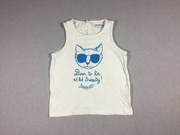 T-shirt s.m blanc chat bleu