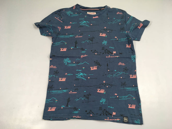 T-shirt m.c bleu Voyage, moins cher chez Petit Kiwi